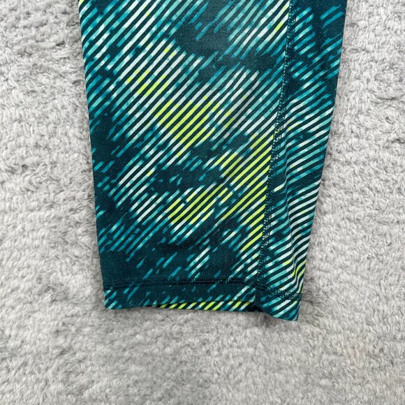 Old Navy Active Leggings Women's Size XL Green Striped Low-Rise Cropped Stretch - Picture 5 of 12